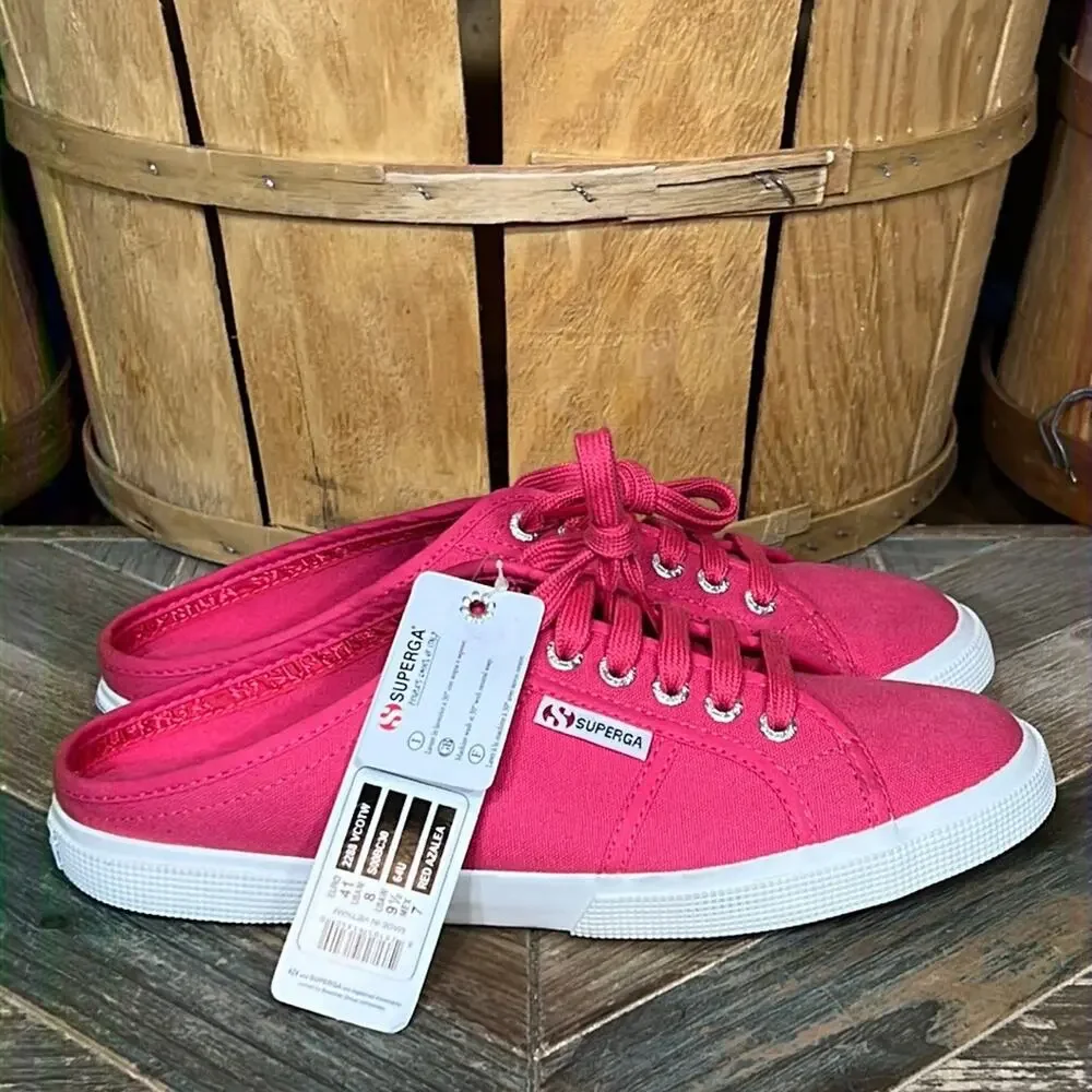 Superga 2288 VCOTW Fantasia Collection Pink Canvas Mule Sneakers Women 9.5